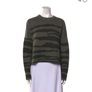 $350 Naadam M soft cashmere wool sweater tiger animal striped super soft thick